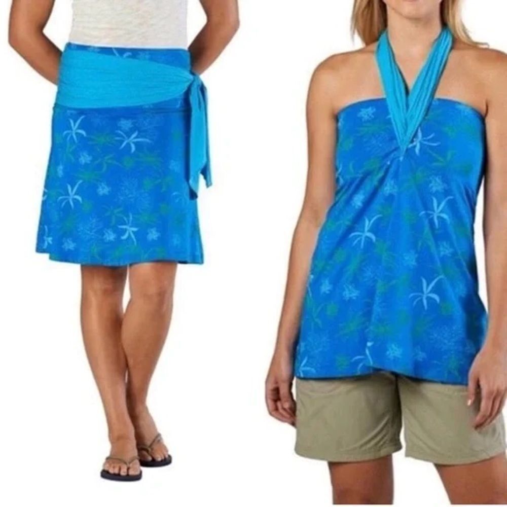 BNWT Kühl Blue Azure Convertible Styles Kai Skirt / Top Sz M Beach Cruise Vacay